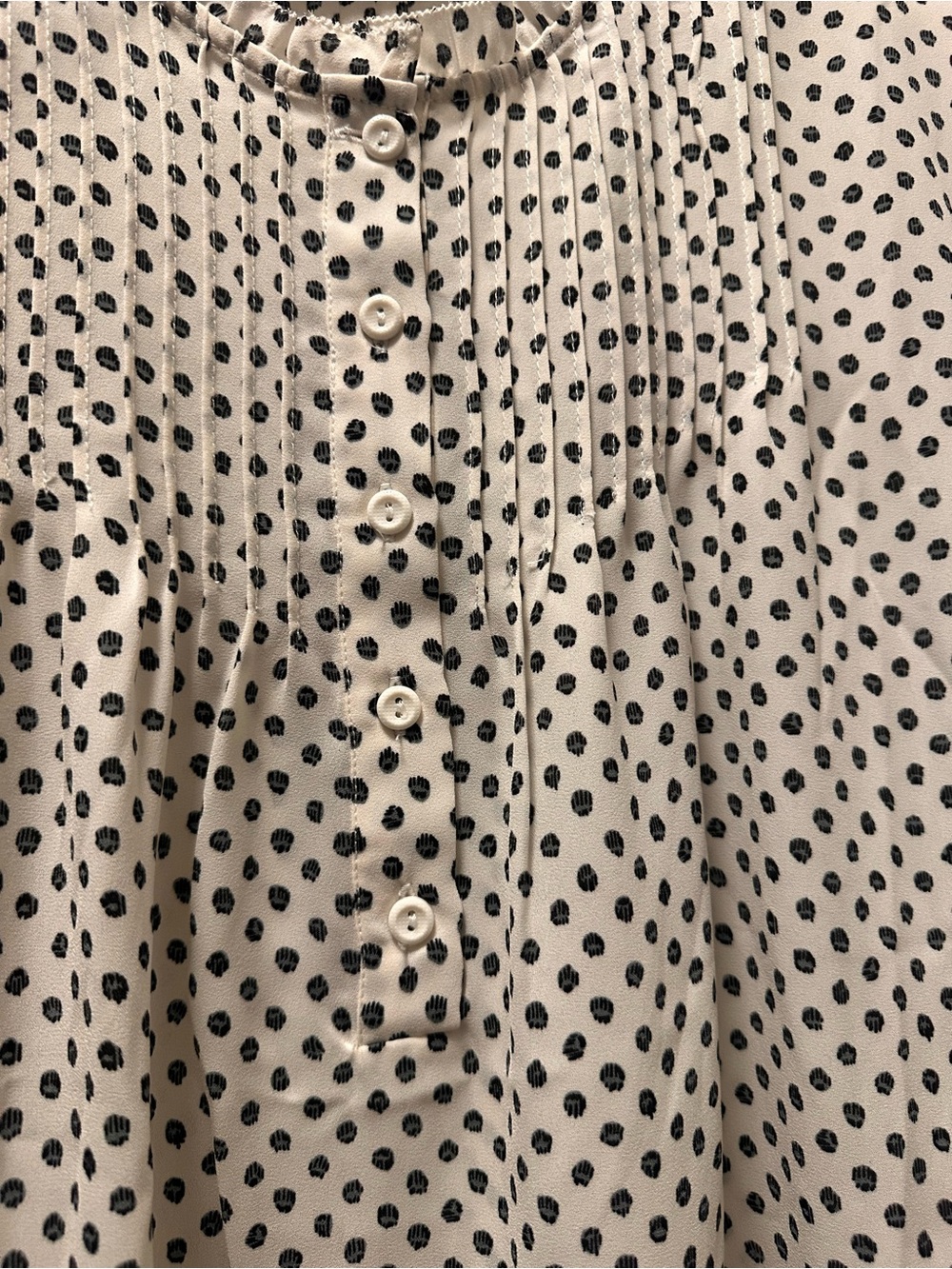 Adrianna Papell Cream Blouse with Black Polka Dots - Picture 7 of 8